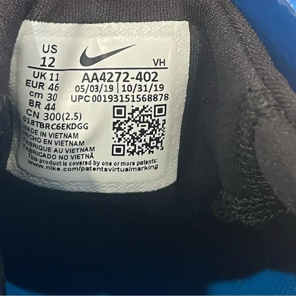 Nike Blue and Black Men's Hyper Huarache Sneakers - Picture 7 of 7